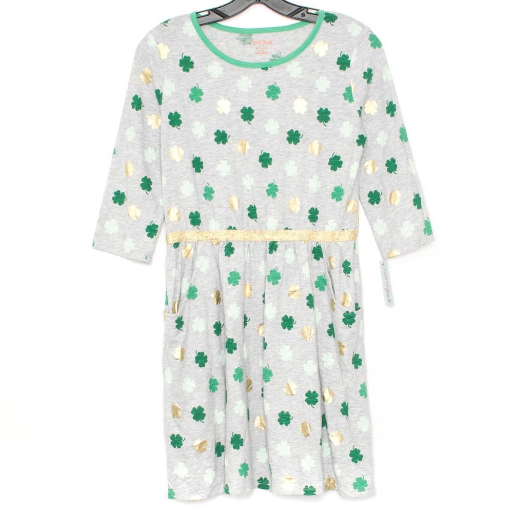 NWT Girls Dress St Patricks Day Clover XL 14/16 J2